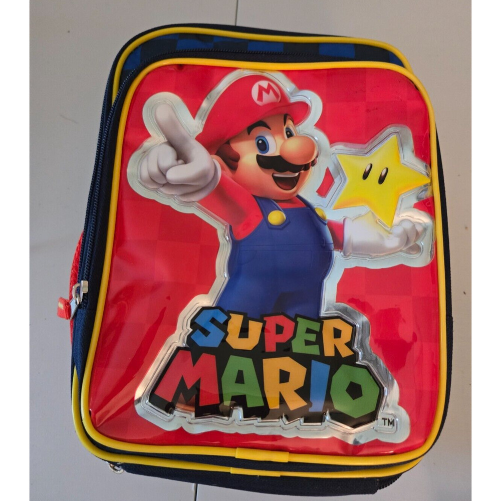 Super Mario Nintendo Coins Mushrooms Star‎ Insulated Soft Lunch Box Bag Tote